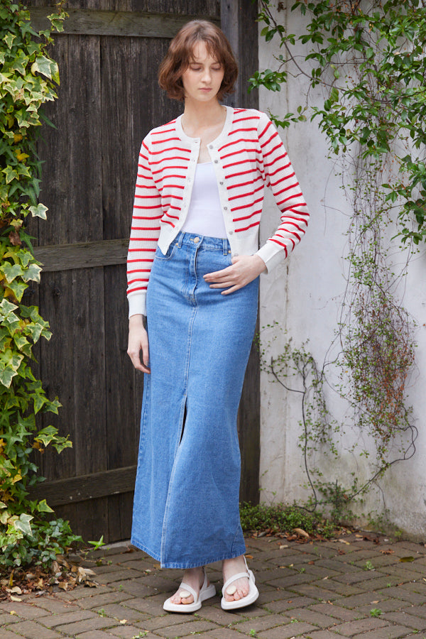 Cecilia Cardigan <br> -RED x WHT-