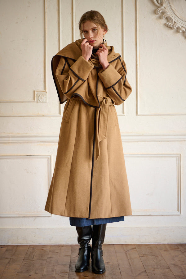 Eileen Scarf Long Coat <br>-CAM-