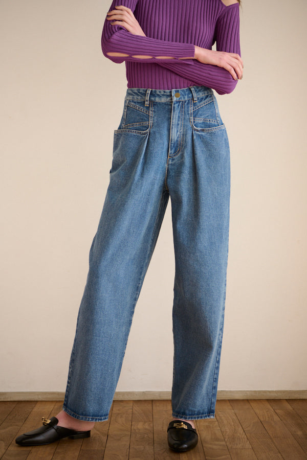 Elsa Mid Rise Loose Jean <br> -BLU-