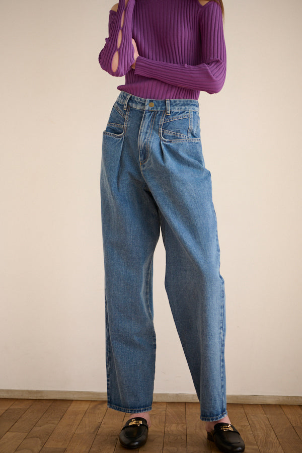 Elsa Mid Rise Loose Jean <br> -BLU-