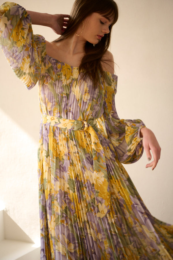 Diana Pleaded Long Dress <br>  -PUR.pt-