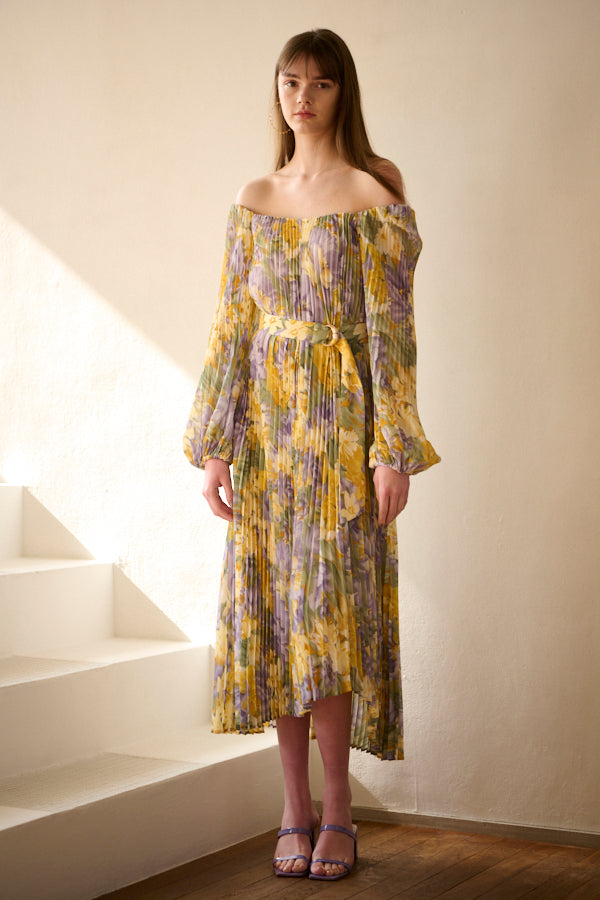 Diana Pleaded Long Dress <br>  -PUR.pt-