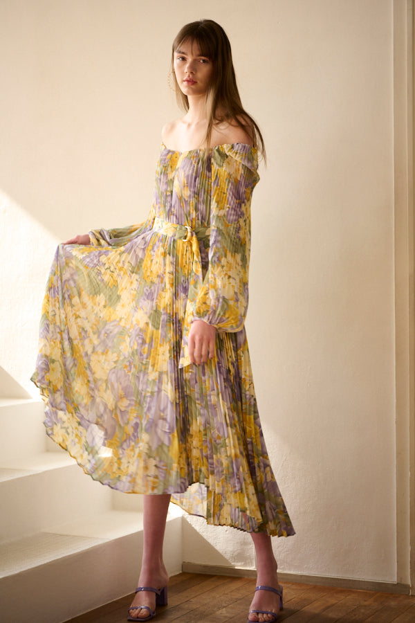 Diana Pleaded Long Dress <br>  -PUR.pt-