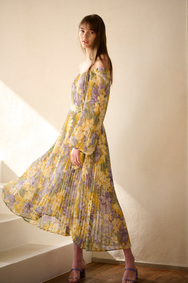 Diana Pleaded Long Dress <br>  -PUR.pt-