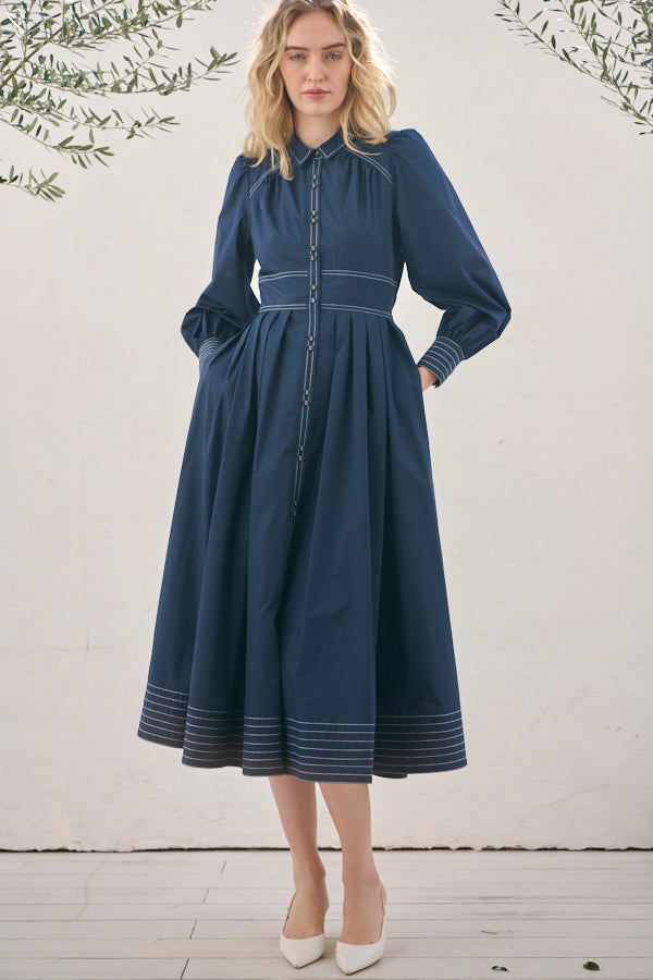 Olivier Shirt Dress <br> -NVY-