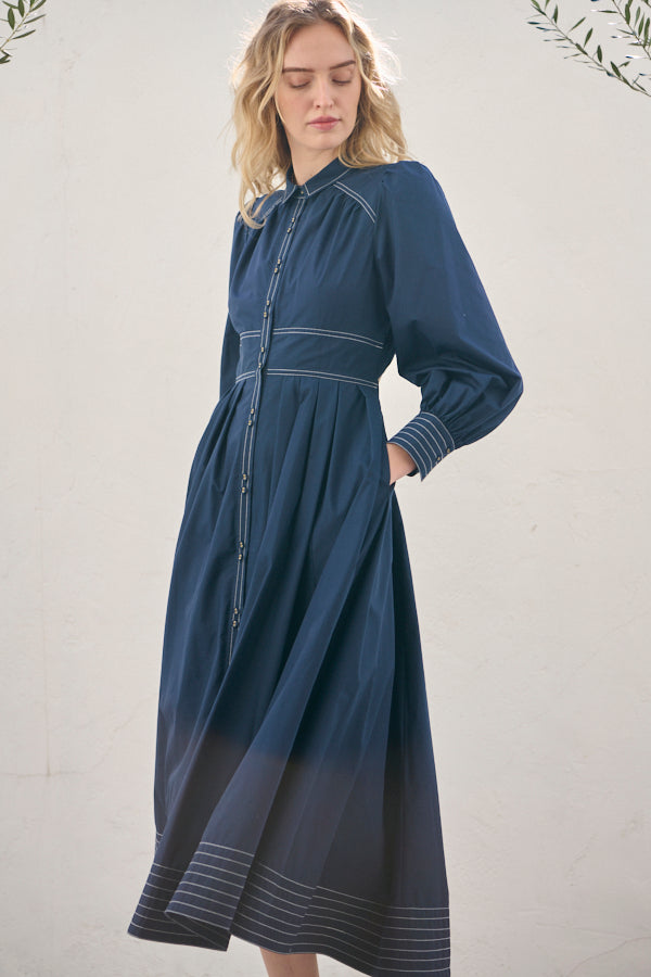 Olivier Shirt Dress <br> -NVY-