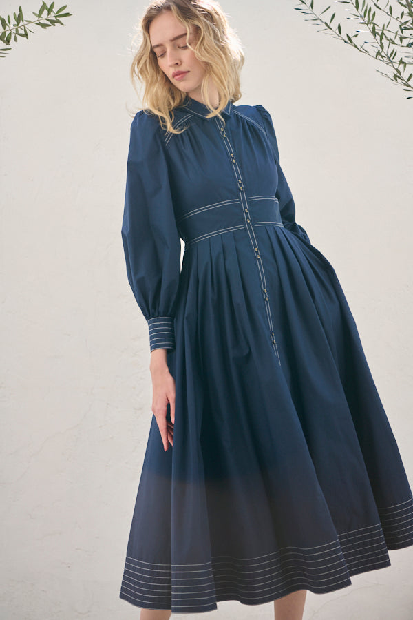 Olivier Shirt Dress <br> -NVY-