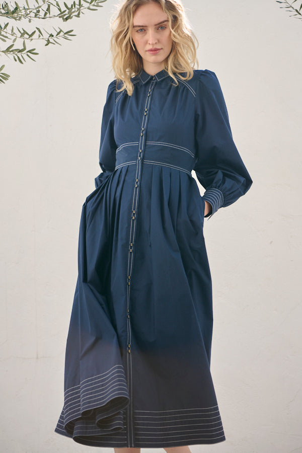 Olivier Shirt Dress <br> -NVY-