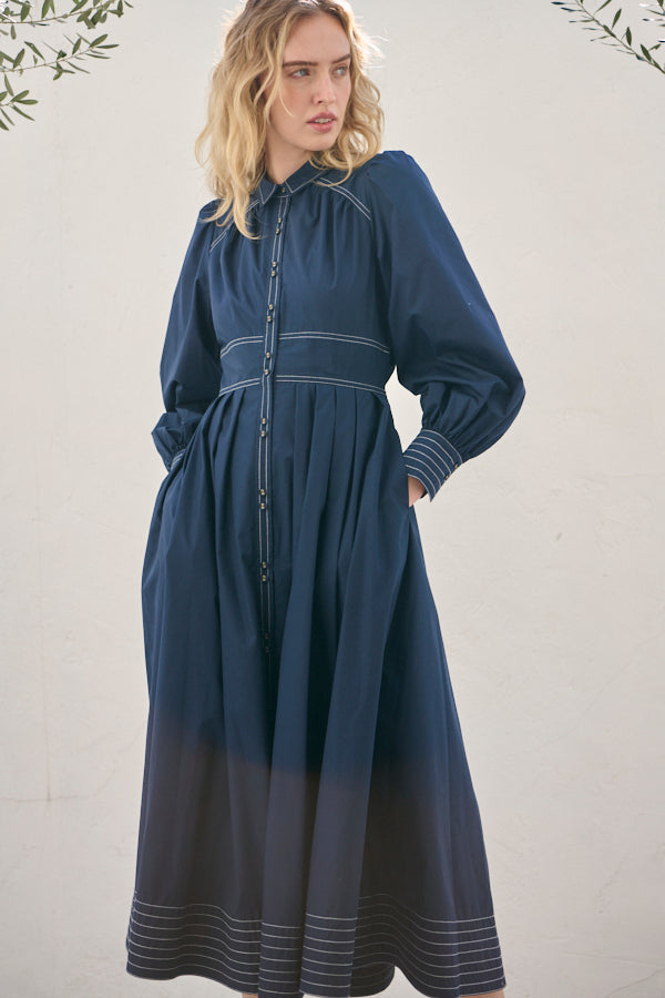 Olivier Shirt Dress <br> -NVY-