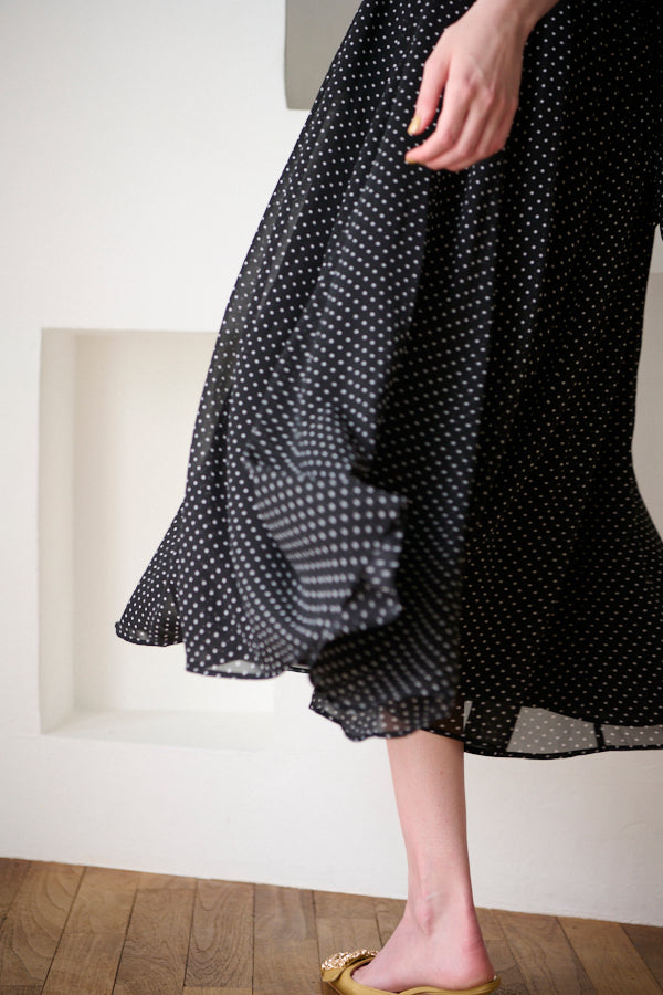 Harper Polka-dot Dress<br> -BLK dot-