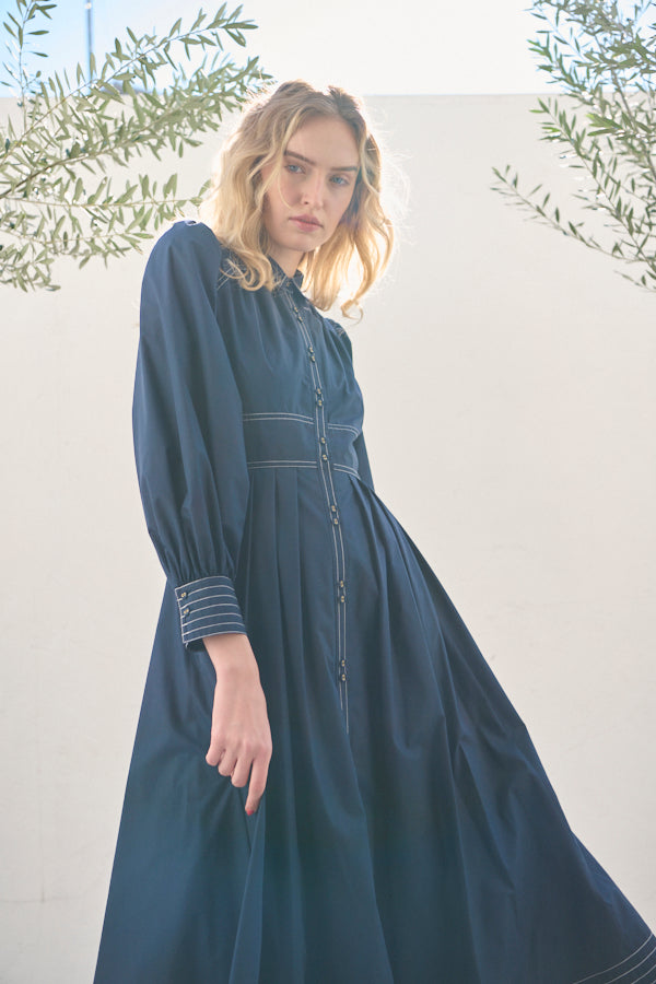 Olivier Shirt Dress <br> -NVY-