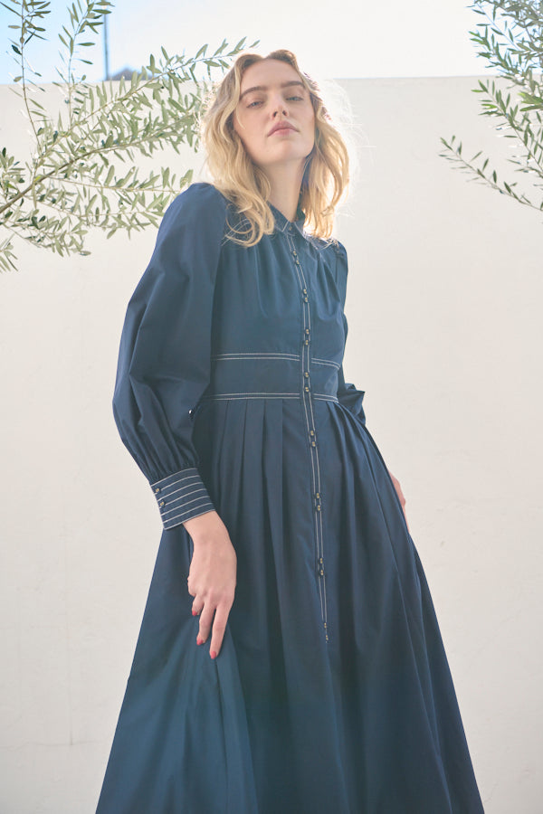 Olivier Shirt Dress <br> -NVY-