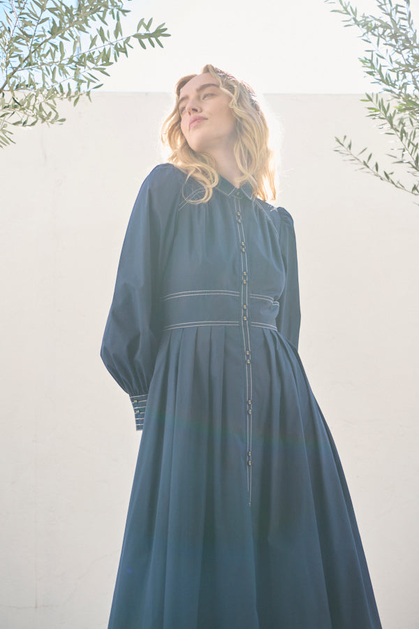 Olivier Shirt Dress <br> -NVY-