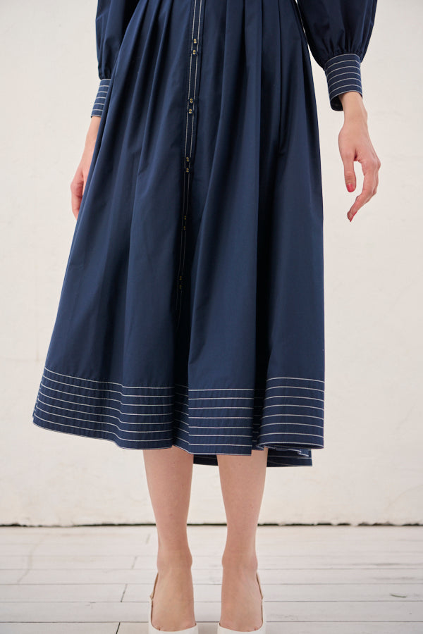 Olivier Shirt Dress <br> -NVY-