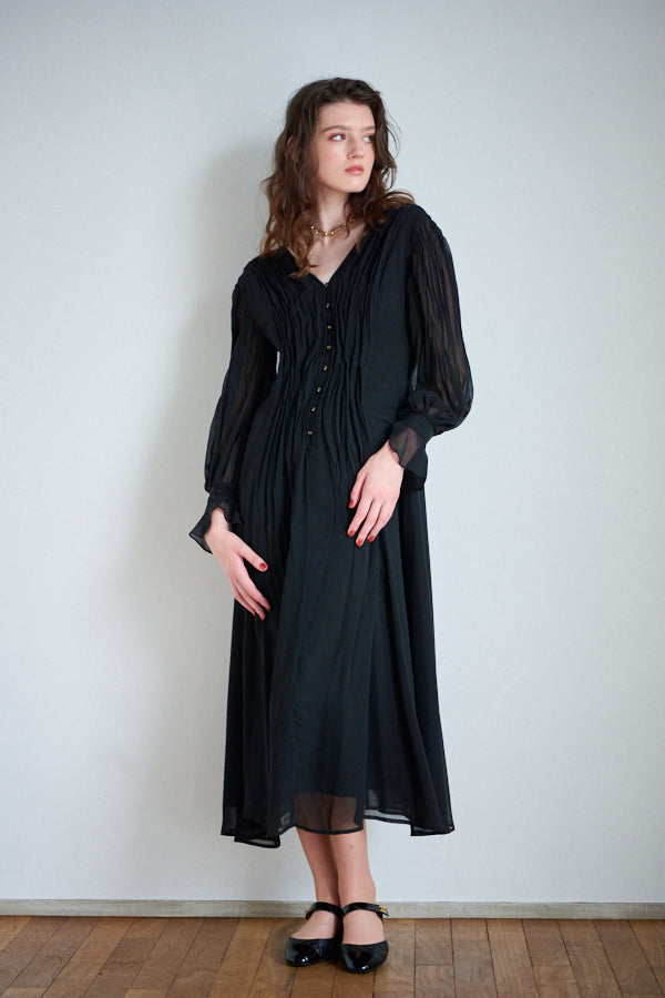 Alicia Long Dress  <br> -BLK-