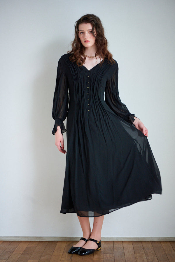 Alicia Long Dress  <br> -BLK-