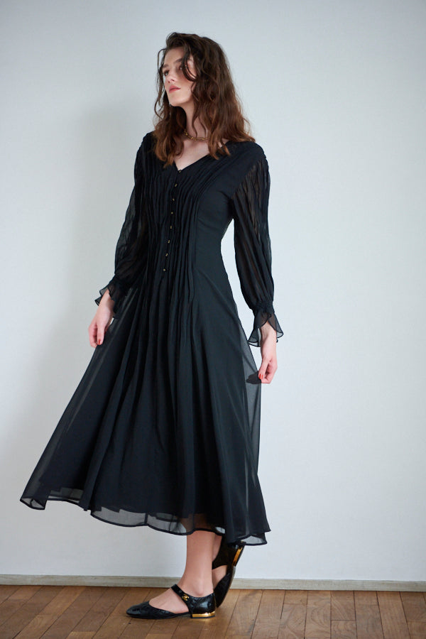 Alicia Long Dress  <br> -BLK-