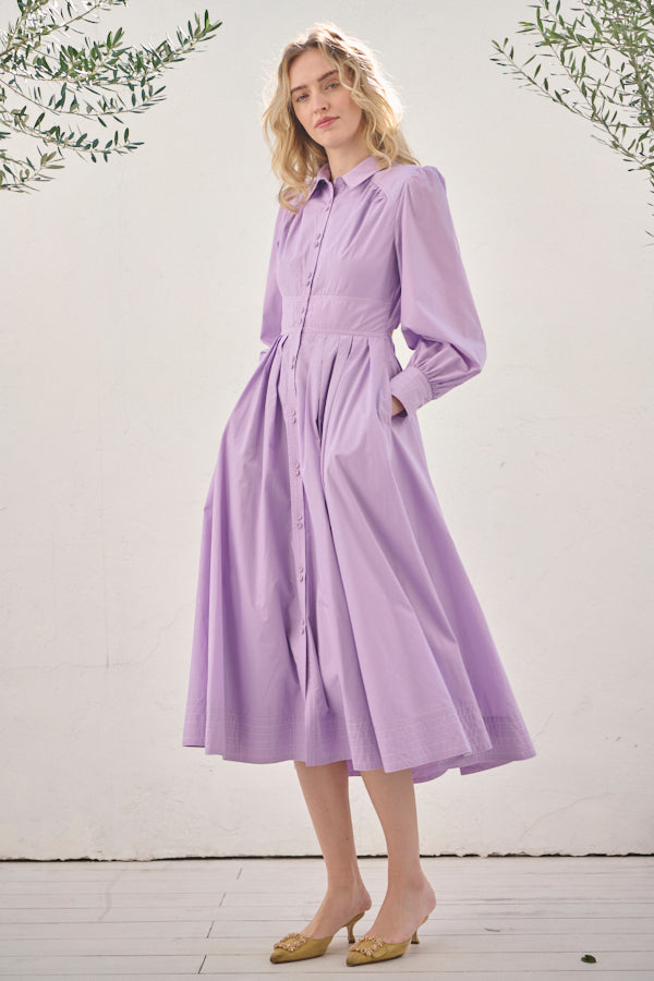 Olivier Shirt Dress <br> -LAV-