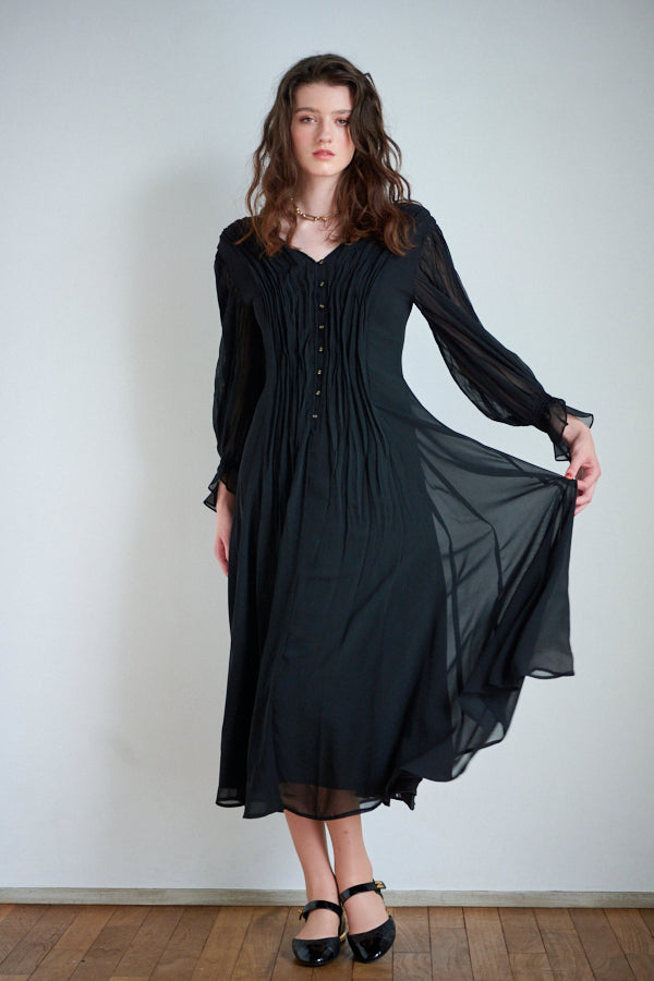 Alicia Long Dress  <br> -BLK-