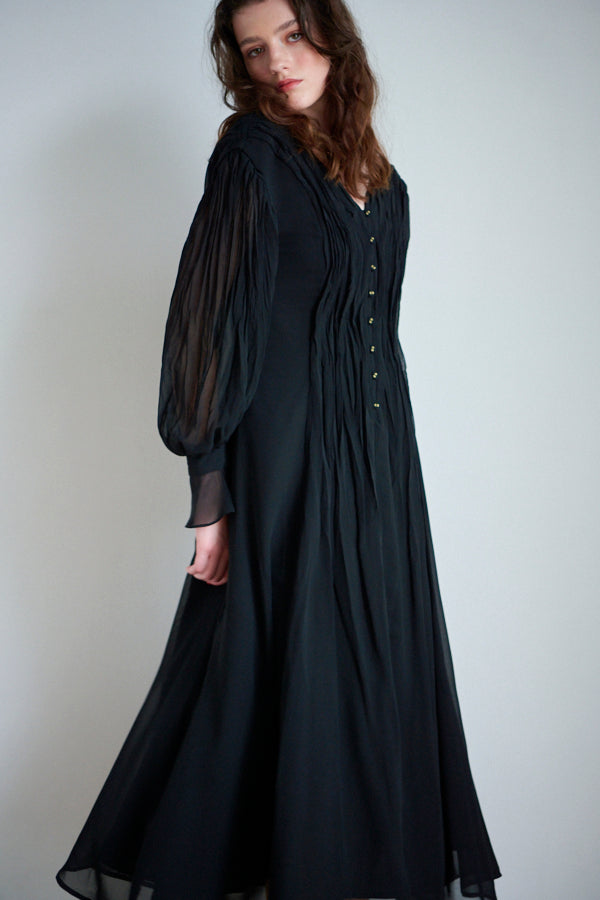 Alicia Long Dress  <br> -BLK-