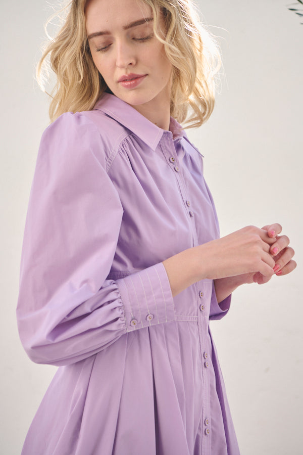 Olivier Shirt Dress <br> -LAV-