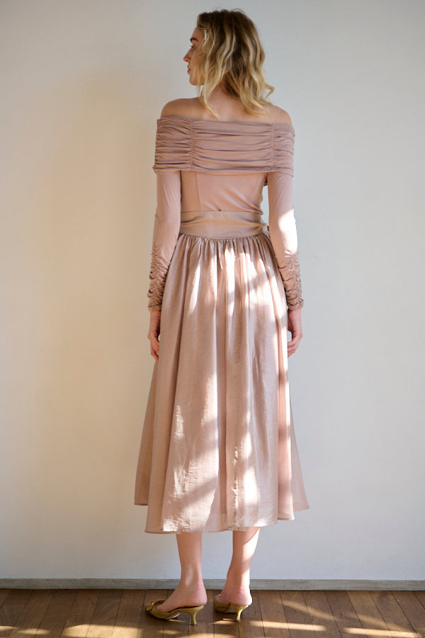 Della Belted Long Dress <br> -P.BEG-