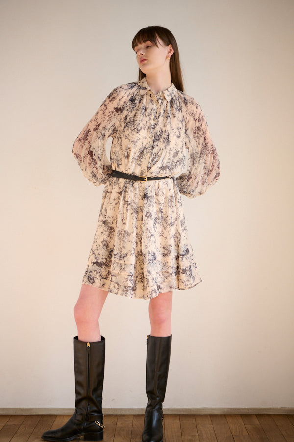 Merida Floral Belted Dress <br>  -IVO x blk pt-