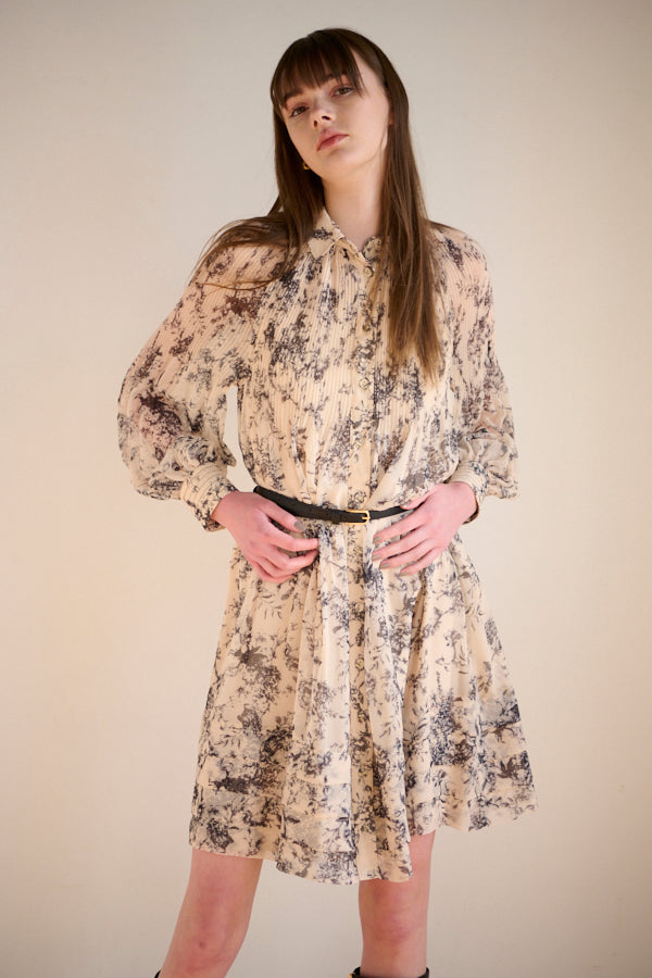 Merida Floral Belted Dress <br>  -IVO x blk pt-