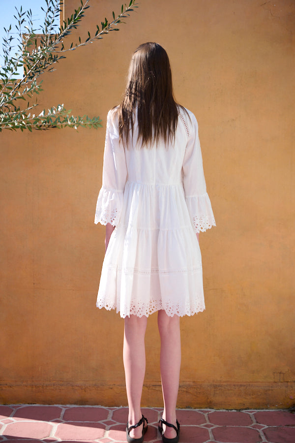 Ellee Lace Dress<br>  -WHT-