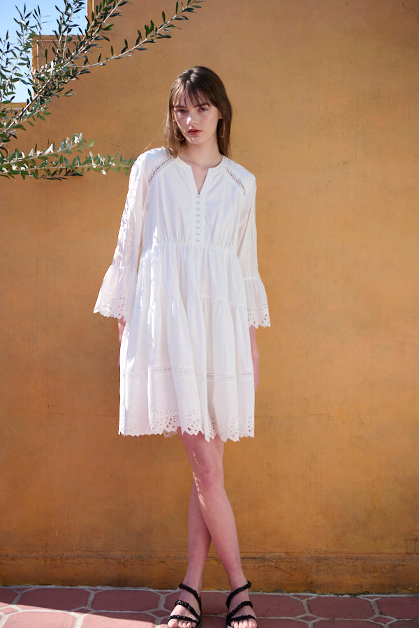 Ellee Lace Dress<br>  -WHT-