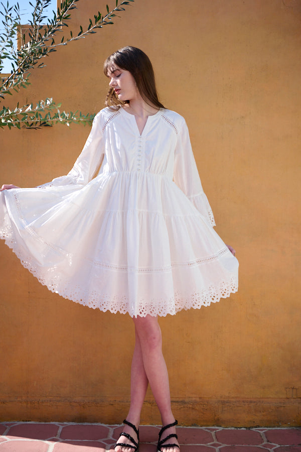 Ellee Lace Dress<br>  -WHT-