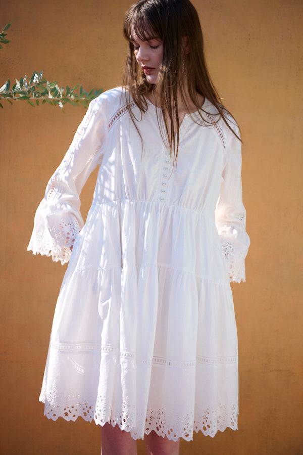 Ellee Lace Dress<br>  -WHT-