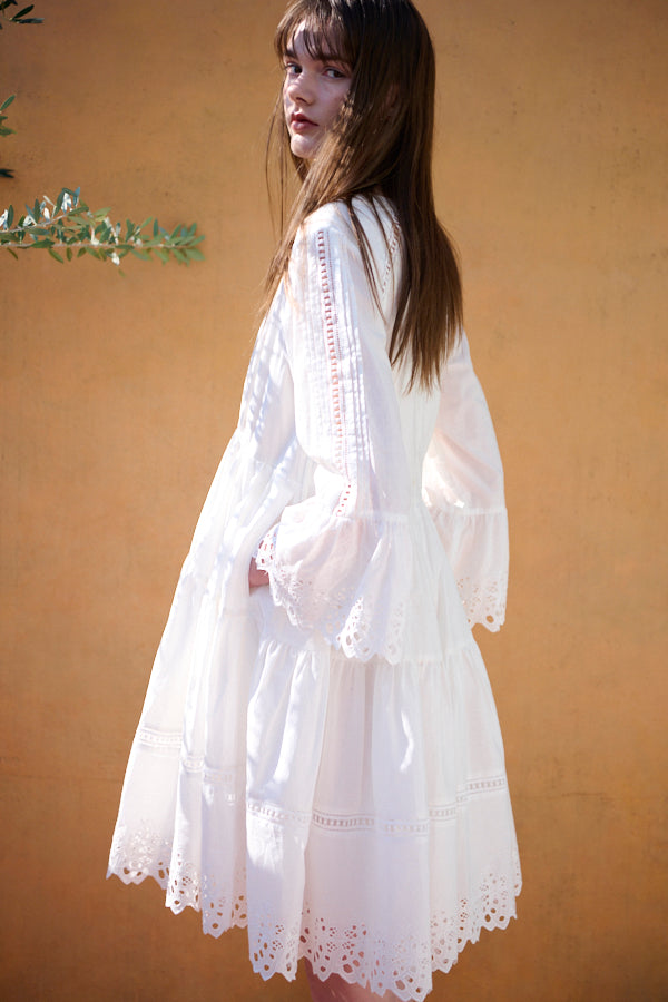 Ellee Lace Dress<br>  -WHT-