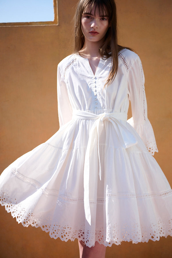 Ellee Lace Dress<br>  -WHT-