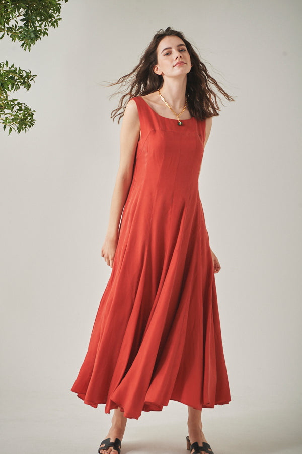 Alona Sun Long Dress  <br>-RED-