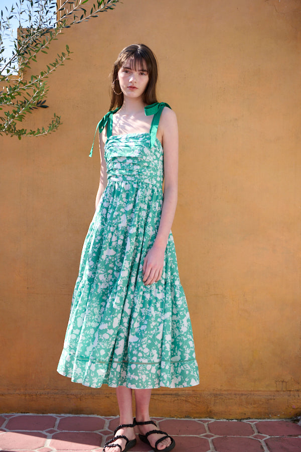 Sandra Floral-print long dress  -GRN x off pt-