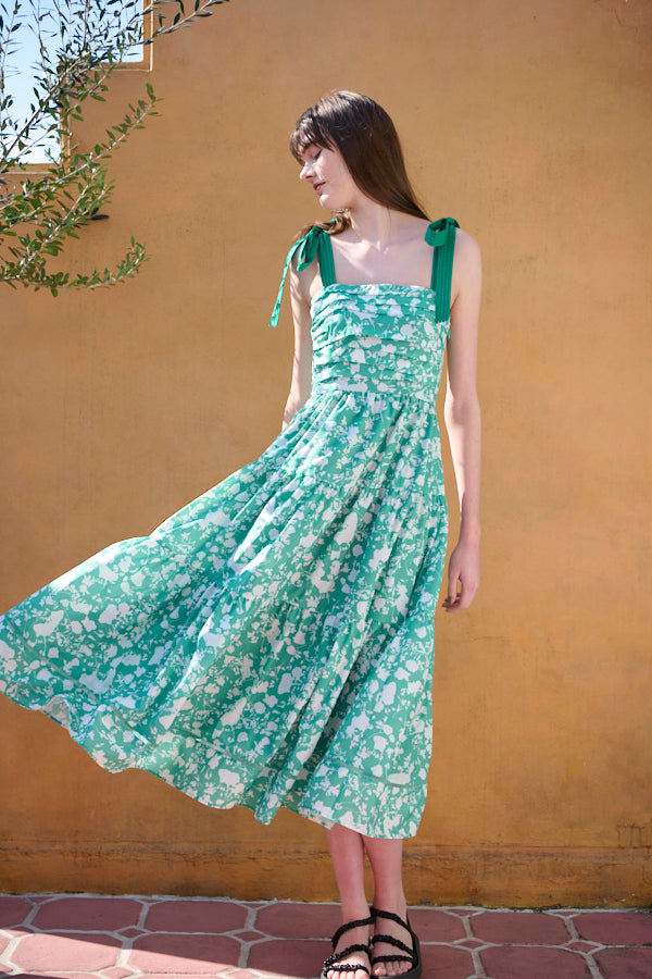 Sandra Floral-print long dress  -GRN x off pt-