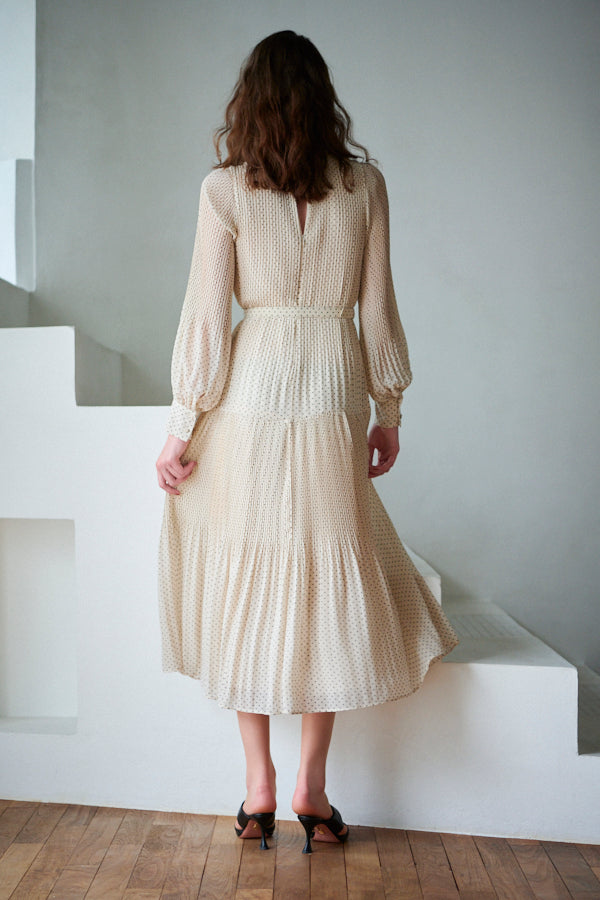 Jasper Pleated Long Sleeve Dress <br> -IVO-