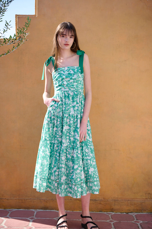 Sandra Floral-print long dress  -GRN x off pt-