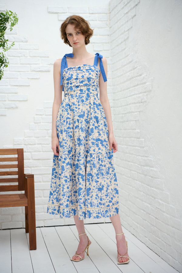 Sandra Floral-print long dress  <br>-IVO x blu.pt-