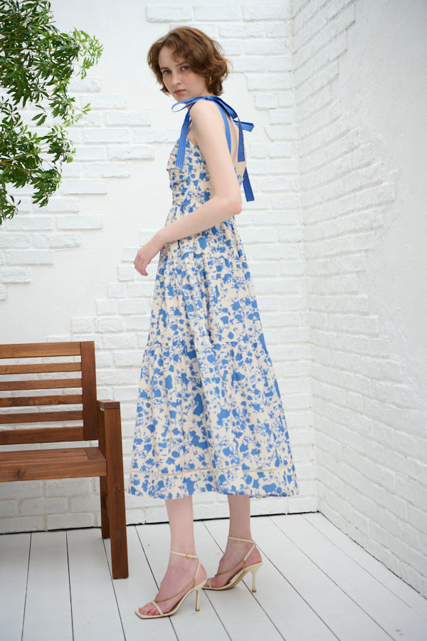 Sandra Floral-print long dress  <br>-IVO x blu.pt-