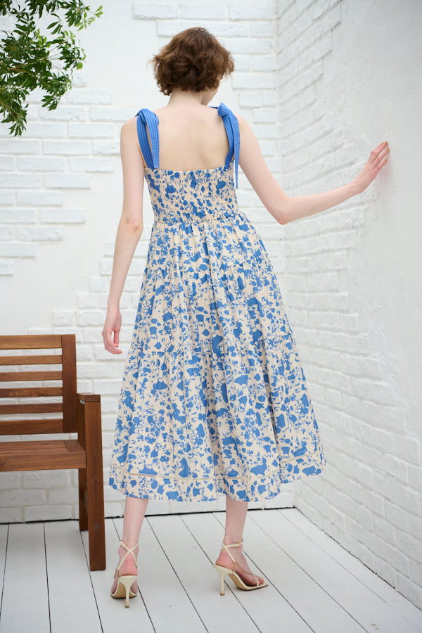 Sandra Floral-print long dress  <br>-IVO x blu.pt-