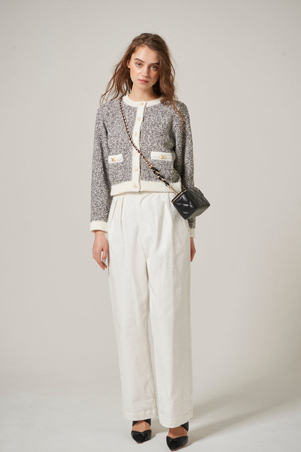 Hight Waisted Wide Pants  <br> -WHT-