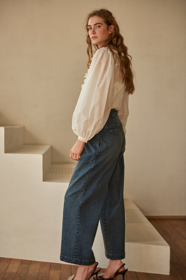 Hight Waisted Wide Pants <br>  -INDG-