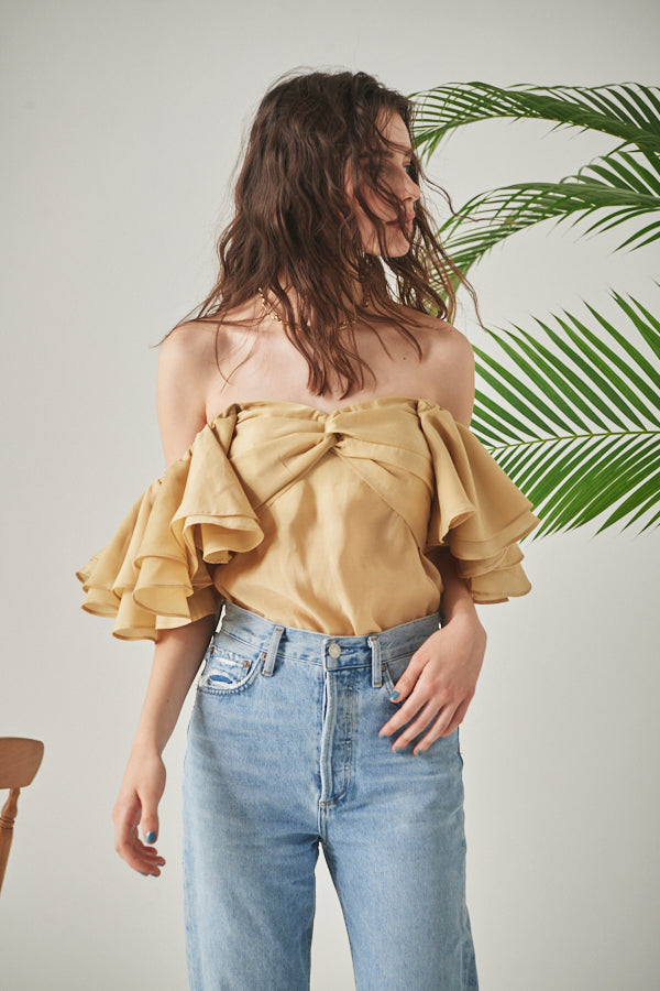 Ella Off-the-shoulder Top <br> -YEL-