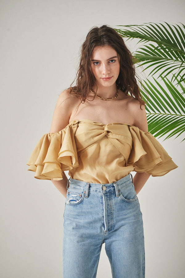 Ella Off-the-shoulder Top <br> -YEL-