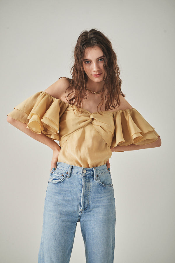 Ella Off-the-shoulder Top <br> -YEL-