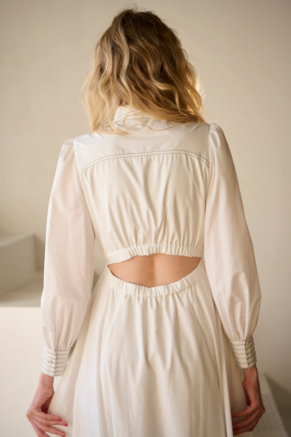 Olivier Shirt Dress  <br>-WHT-